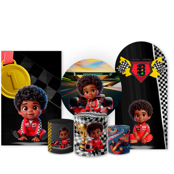Kit Capa Completo Painel Decoração Festa Tema Fórmula 1