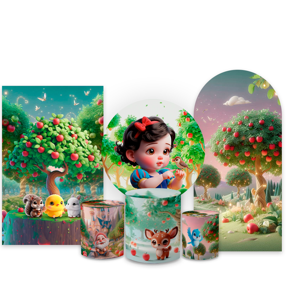 Kit Capa Painel Completo Decoração Festa Branca De Neve