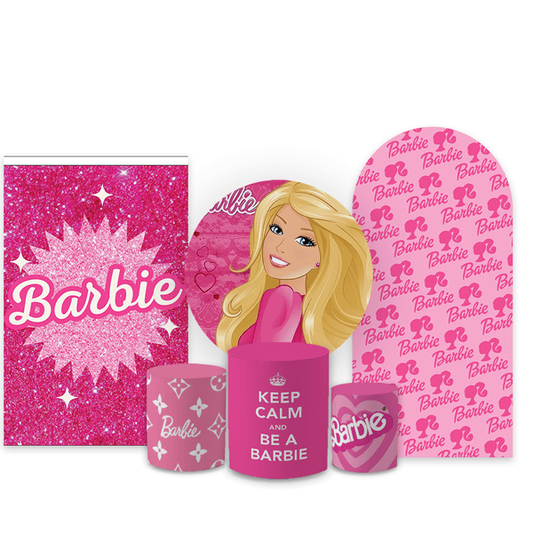 Kit Capa Painel Completo Decoração Festa Barbie