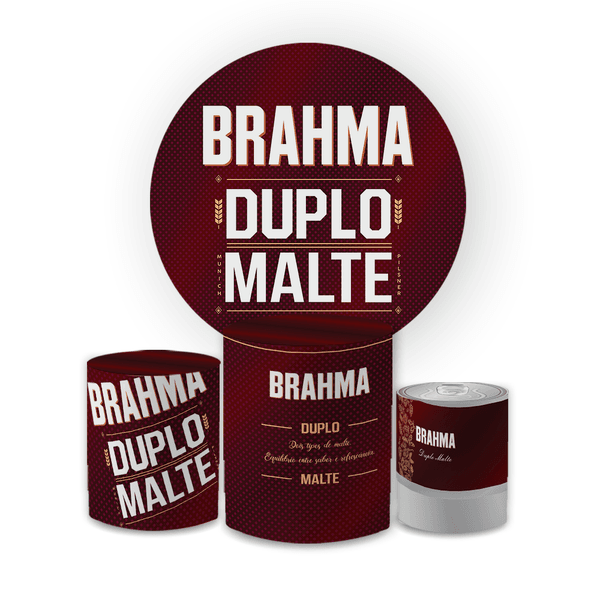 Kit Capa Painel Redondo + Trio Cilindros Decoração Festa Aniversário Boteco Cerveja Brahma