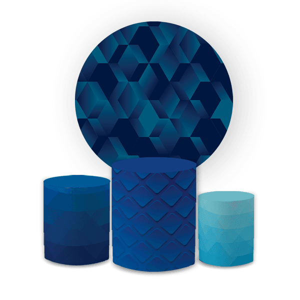 Kit Capa Painel Redondo + Trio Cilindros Decoração Festa e Comemoração Geometrico