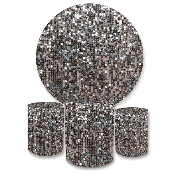 Kit Capa Painel + Trio Cilindros Lantejoula Prata