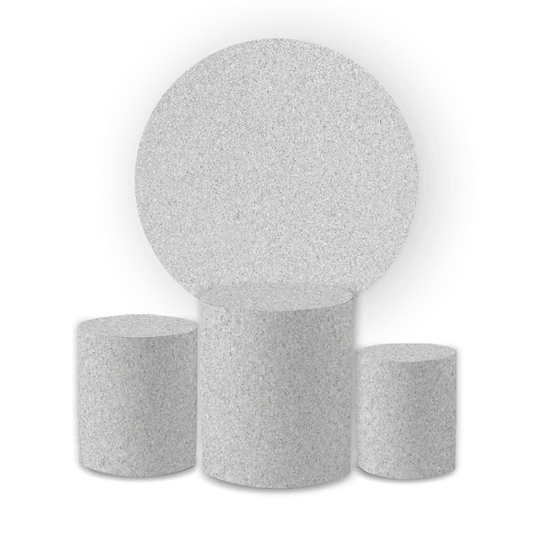 Kit Capa Painel Redondo + Trio Cilindros Decoração Festa Aniversário Glitter Branco