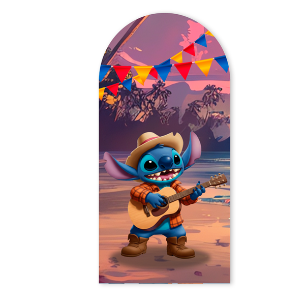 Painel Romano Veste Fácil Decoração de Aniversário Tema Stitch
