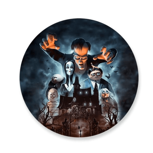 Capa Painel Redondo a Família Addams