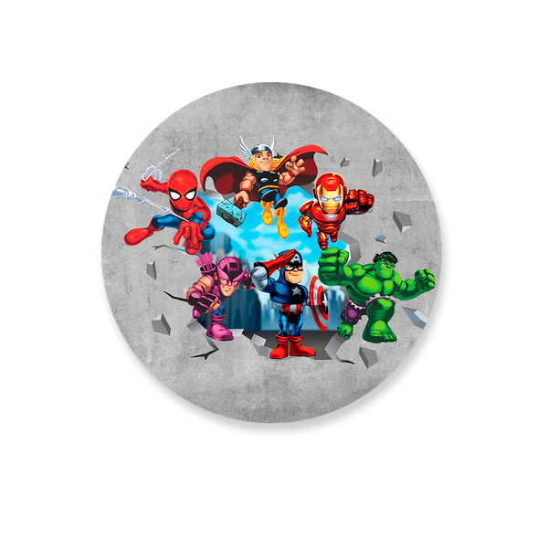 Capa Painel Redondo Avengers Turma 01