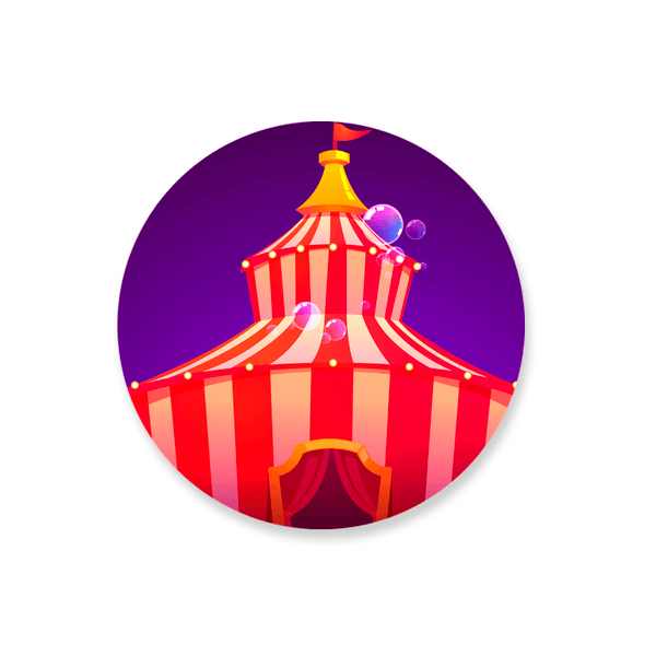 Capa Painel Redondo Circo Vermelho