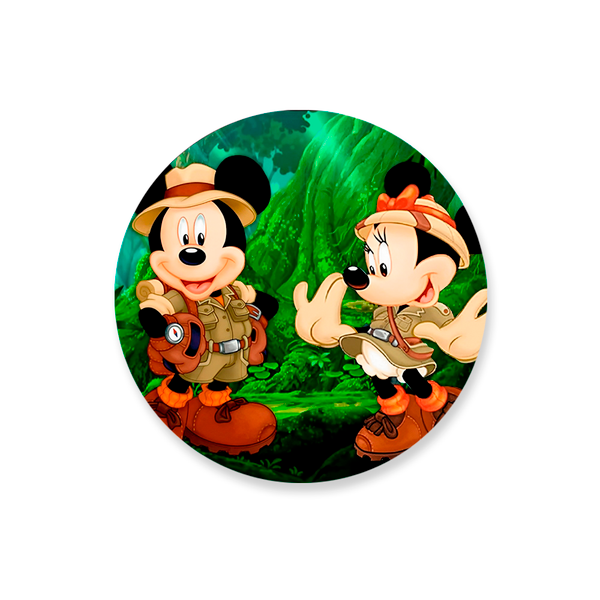 Capa Painel Redondo Minnie e Mickey Safari