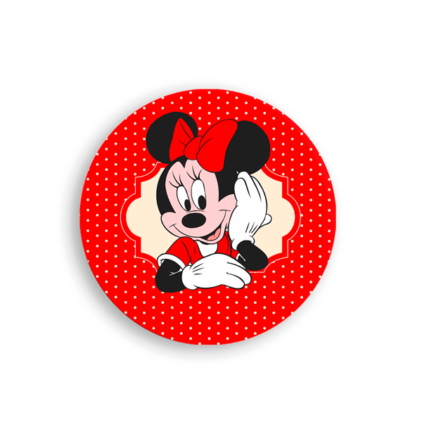 Capa Painel Redondo Minnie Vermelha 03