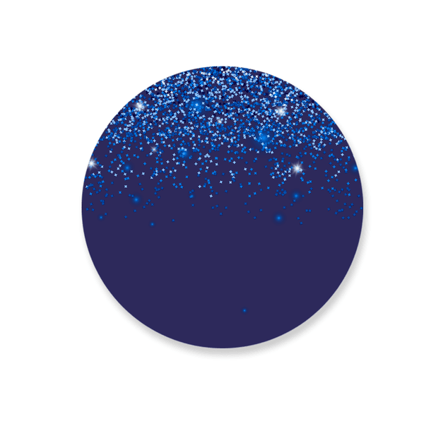 Capa Painel Redondo Geométrico Azul Brilho