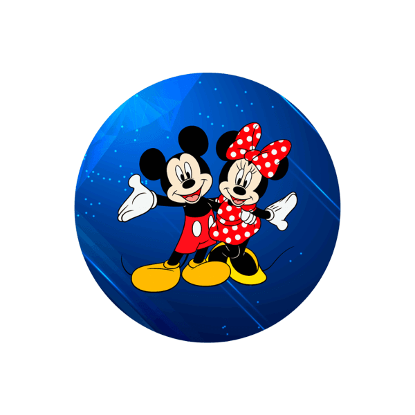 Capa Painel Redondo Mickey e Minnie Azul