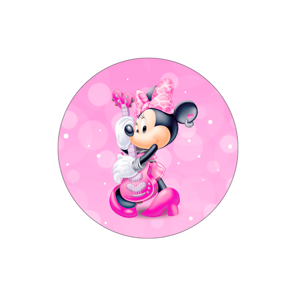 Capa Painel Redondo Minnie Rosa