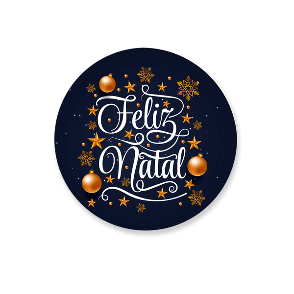 Capa Painel Redondo Feliz Natal Azul