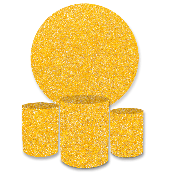 Kit Capa Painel + Trio Cilindros Glitter Amarelo