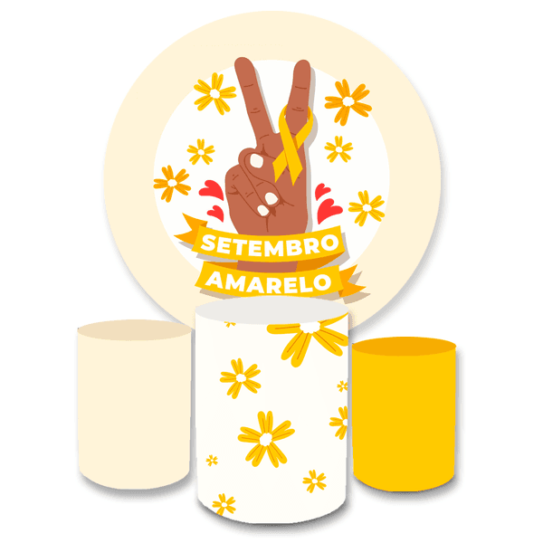 Kit Capa Painel + Trio Cilindros Setembro Amarelo Flores