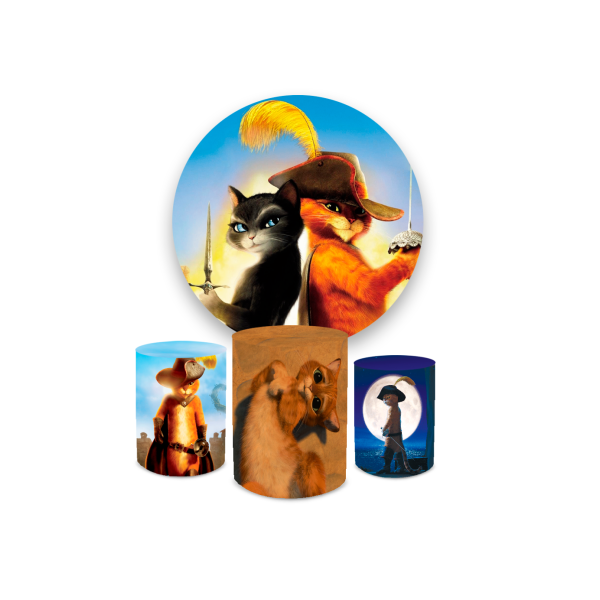 Kit Capa Painel + Trio Cilindros Gatos De Botas e Kitty
