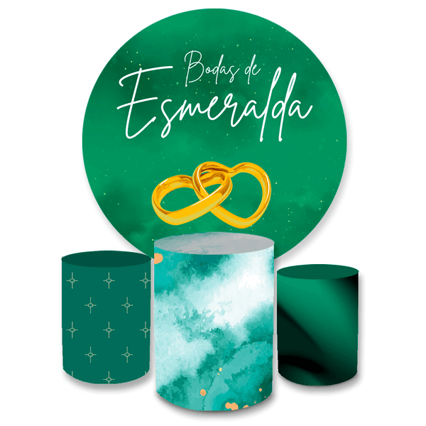 Kit Capa Painel + Trio Cilindros Bodas De Esmeralda