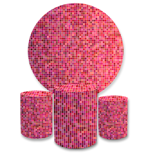 Kit Capa Painel + Trio Cilindros Rosa Quadriculado