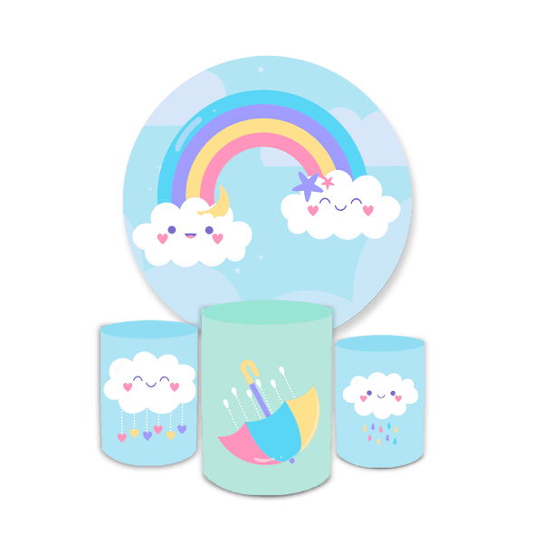 Kit Capa Painel + Trio Cilindros Chuva De Amor Menino