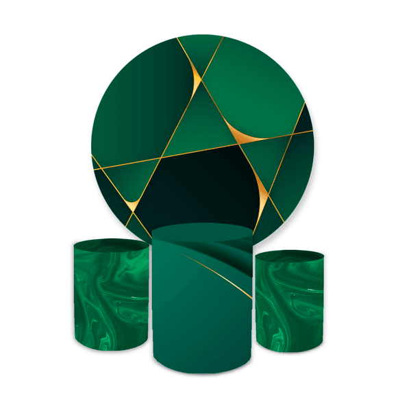 Kit Capa Painel + Trio Cilindros Verde Geométrico