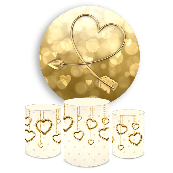 Kit Capa Painel + Trio Cilindros Coração Dourado
