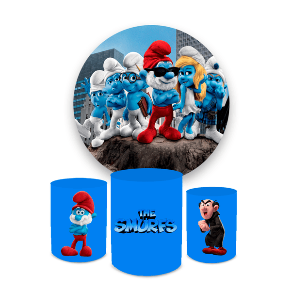 Kit Capa Painel + Trio Cilindros Os Smurfs