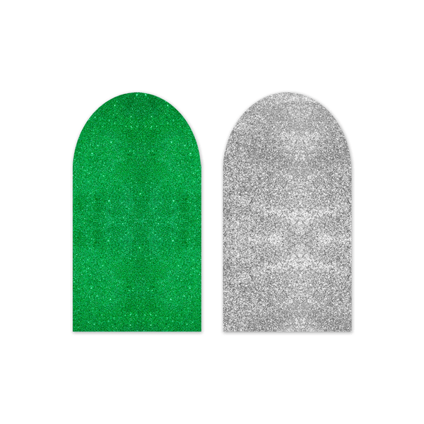 Capa Painel Romano Dupla Face Glitter Verde e Prata