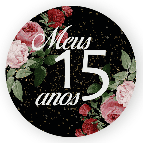 Capa Painel Redondo Decorativo Tema 15 Anos Decoração Festa Aniversário