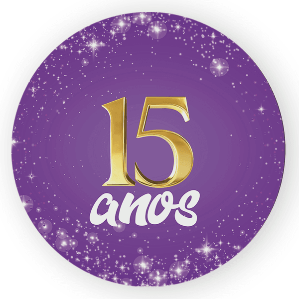 Capa Painel Redondo Decorativo Tema 15 Anos Decoração Festa Aniversário