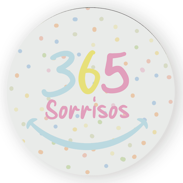 Capa Painel Redondo Decorativo Tema 365 Sorrisos Colorido Decoração Festa