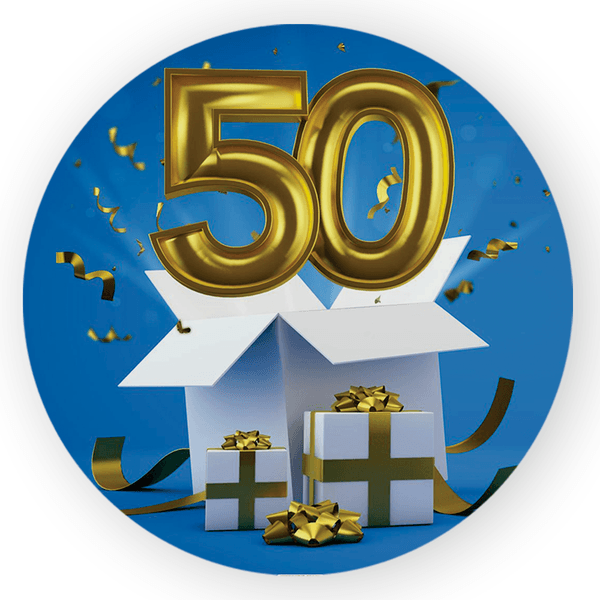 Capa Painel Redondo Decorativo Tema 50 Anos Decoração Festa Aniversário
