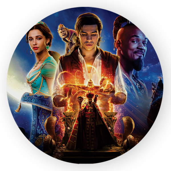 Capa Painel Redondo Decorativo Tema Aladdin Decoração Festa Infantil Filme