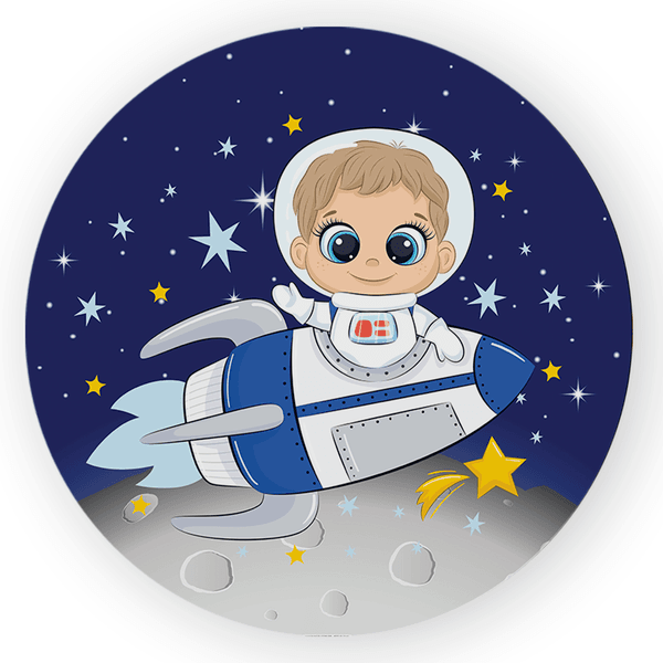 Capa Painel Redondo Decorativo Tema Astronauta Espaço Decoração Festa Infantil