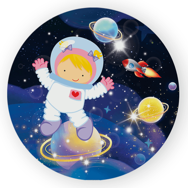 Capa Painel Redondo Decorativo Tema Astronauta Espaço Decoração Festa Infantil