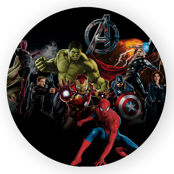 Capa Painel Redondo Decorativo Tema Avengers Decoração Festa Infantil Herói