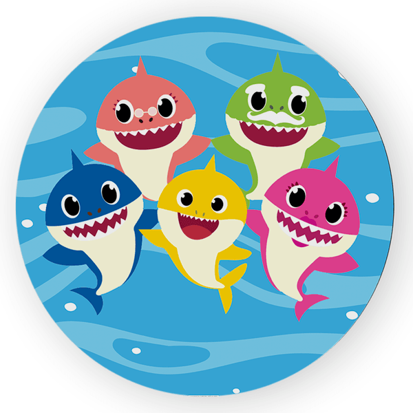 Capa Painel Redondo Decorativo Tema Baby Shark Decoração Infantil Festa