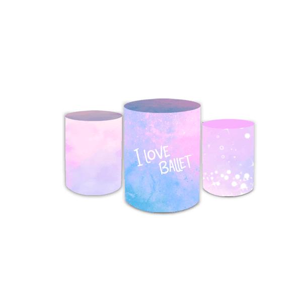 Trio Capas de Cilindros Sublimados Decorativo Tema Bailarina Decoração Infantil Menina