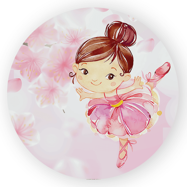 Capa Painel Redondo Decorativo Tema Bailarina Decoração Festa Infantil Menina