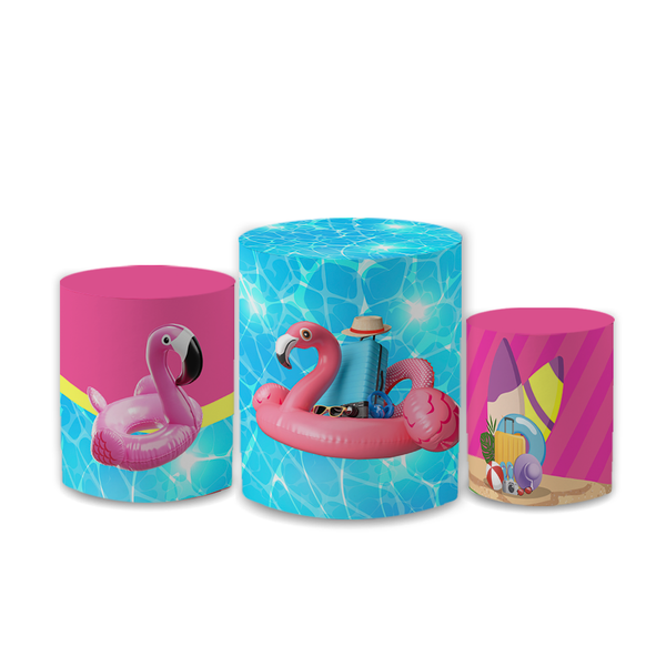 Trio Capas de Cilindros Sublimados Decorativo Tema Barbie Girl Decoração Infantil Menina