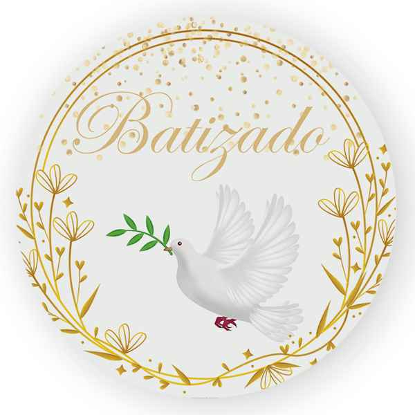 Capa Painel Redondo Decorativo Tema Batizado Anjo Decoração Infantil