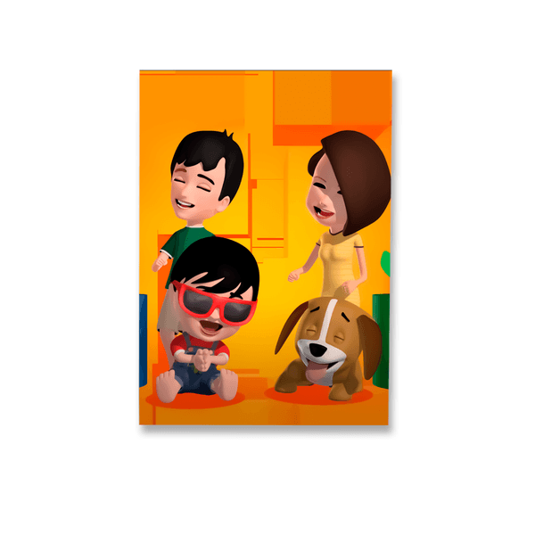 Capa Painel Retangular 1,0x2,0mts Decorativo Tema Bento e Totó Desenho Infantil Decoração Festa