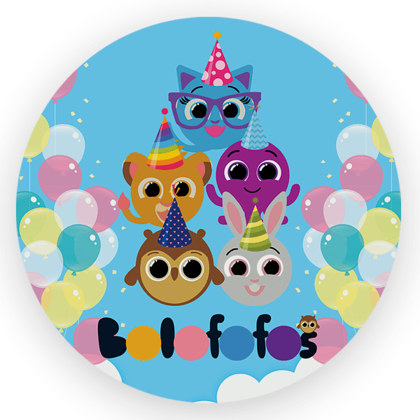 Capa Painel Redondo Decorativo Tema Bolofofos Decoração Infantil Desenho