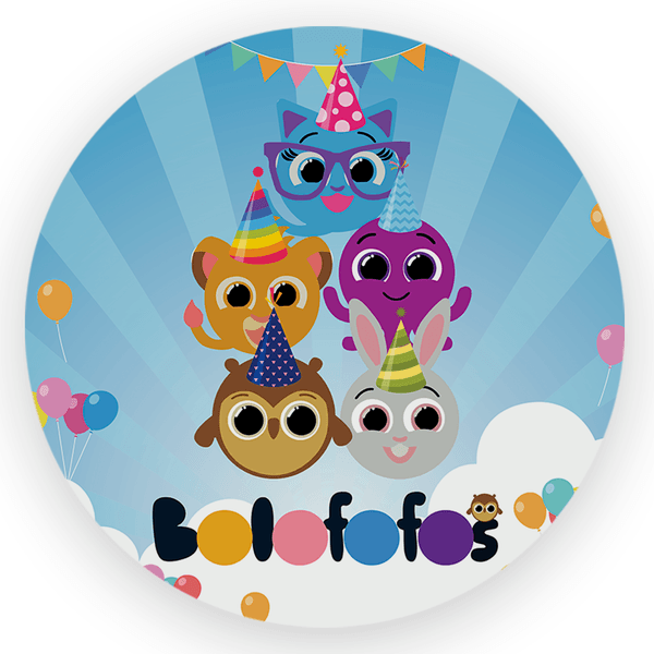 Capa Painel Redondo Decorativo Tema Bolofofos Decoração Infantil Desenho