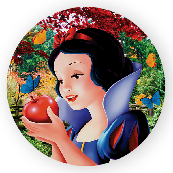 Capa Painel Redondo Decorativo Tema Princesa Branca de Neve Decoração Festa Menina