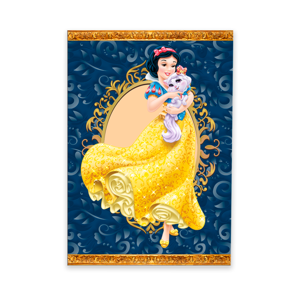 Capa Painel Retangular 1,0x2,0mts Decorativo Tema Branca de Neve Decoração Infantil Menina