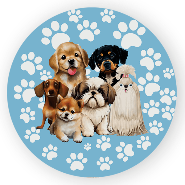 Capa Painel Redondo Decorativo Tema Cachorrinho Pets Decoração