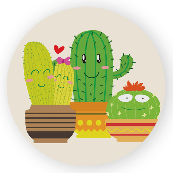 Capa Painel Redondo Decorativo Tema Cactus Deserto Decoração