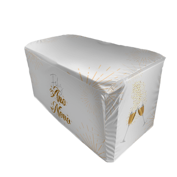 Capa Mesa Tecido Premium Sublimado Veste Fácil 0,70x1,40 Tema Ano Novo Revellion New Year Data Especial