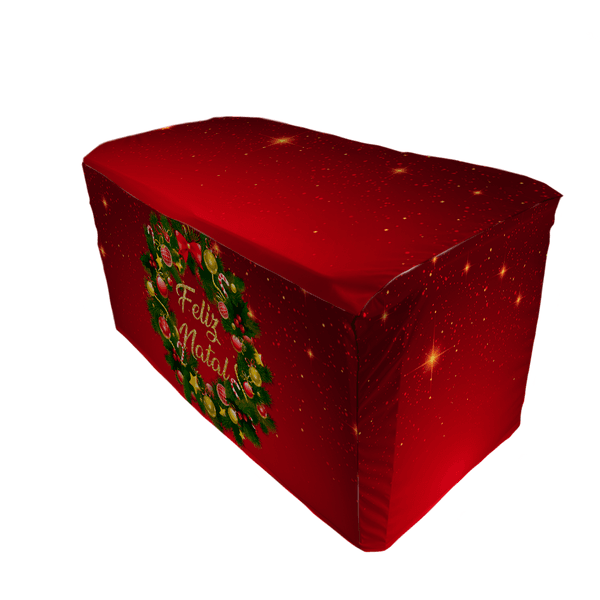 Capa Mesa Tecido Premium Sublimado Veste Fácil 0,70x1,40 Tema Natal Data Especial Natalino Santa Claus Merry Christmas