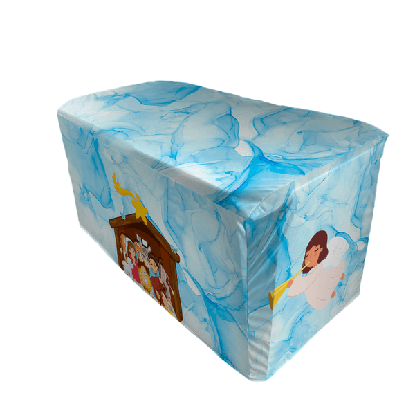 Capa Mesa Tecido Premium Sublimado Veste Fácil 0,70x1,40 Tema Natal Data Especial Natalino Santa Claus Merry Christmas